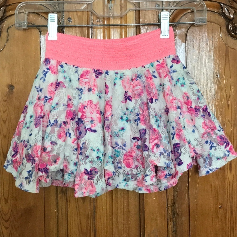 Justice Flouncy Flower Skater Skirt